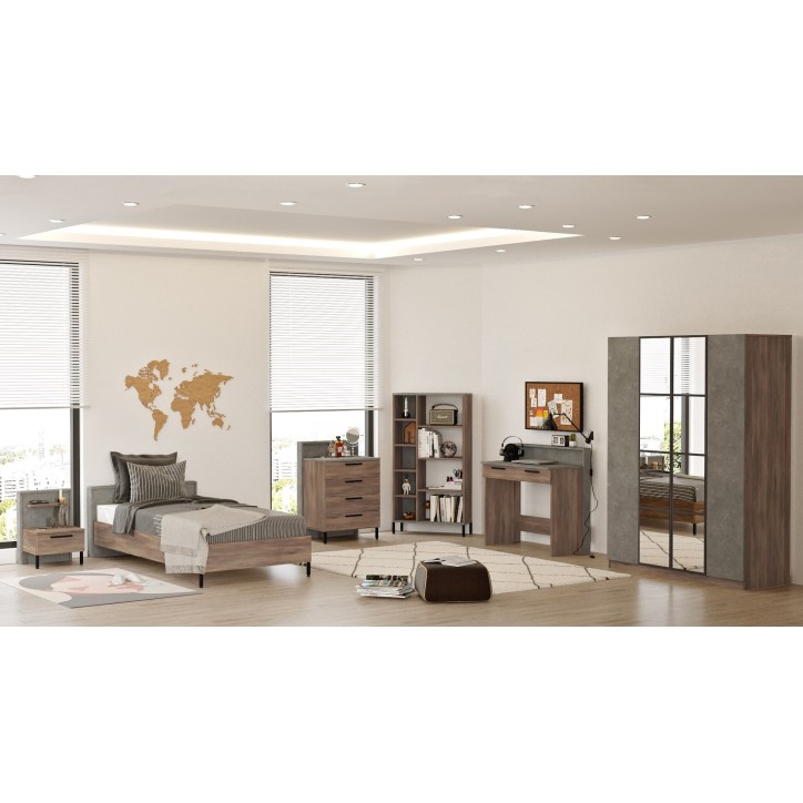 Conjunto de muebles de habitación joven HM17-CG plata