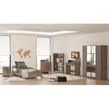 Conjunto de muebles de habitación joven HM17-CG plata - 956LCS3424