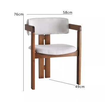 Silla CO-011 Nogal Crema 58x76x49 cm