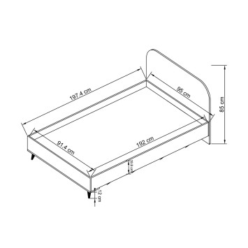 Somier individual Lavinia 107 Blanco - 125GLN1106