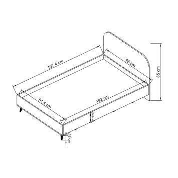 Somier individual Lavinia 001 Antracita - 125GLN1199