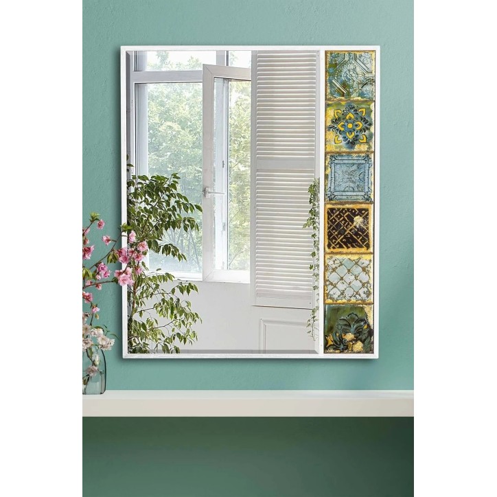 Espejo decorativo Hn1-Bl Blanco Verde